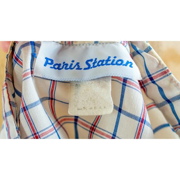 Vintage 80s Cottage Plaid Ruffled Blouse, Red White Blue, Prairie Gingham, M - Picture 8 of 10